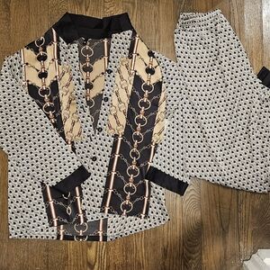 Luxury-inspired Silky-feeling Pajama Set